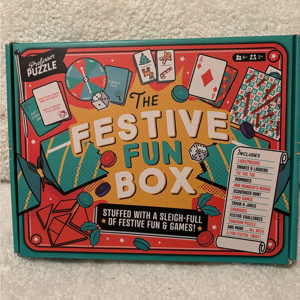 The Festival Fun Box Stuffed with Festive Fun & Game Puzzles NWB Retail $25